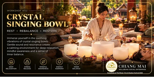 Crystal singing bowl — self, relaxation and restore by Chiang Mai Wellbeing