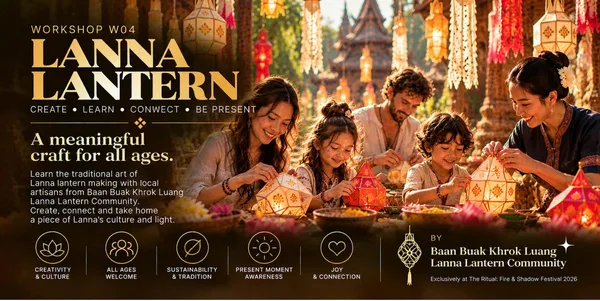 Lanna lantern making for kids — create, believe, preserve with Baan Buak Khrok Luang community
