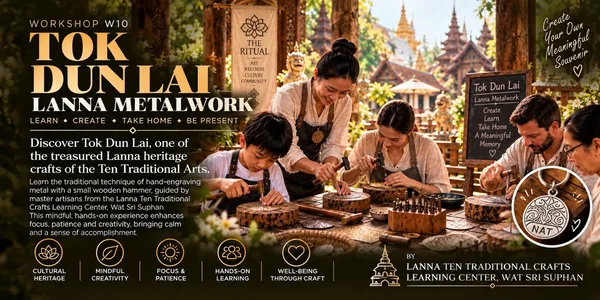 Tok Dun Lai Lanna metalwork — explore, design, take home with Wat Sri Suphan